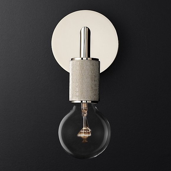 Бра RH Utilitaire Single Sconce Silver Никель в Ижевске | Loft Concept 