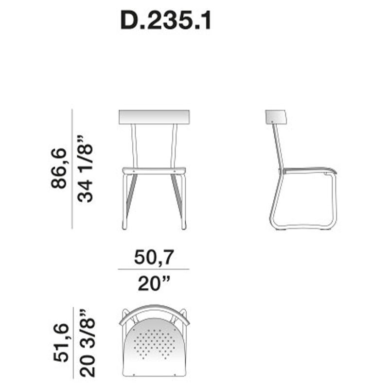 Дизайнерский стул из алюминия Gio Ponti D.235.1 Chair в Ижевске