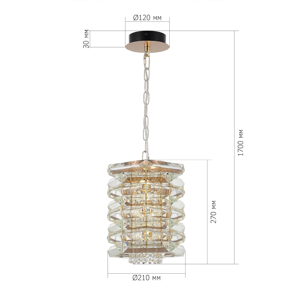 Подвесной светильник в классическом хрустальном обрамлении Light Garland в Ижевске