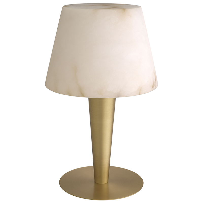 Настольная лампа Eichholtz Table Lamp Scarlette Бежевый Белый Мрамор Bianco Латунь в Ижевске | Loft Concept 