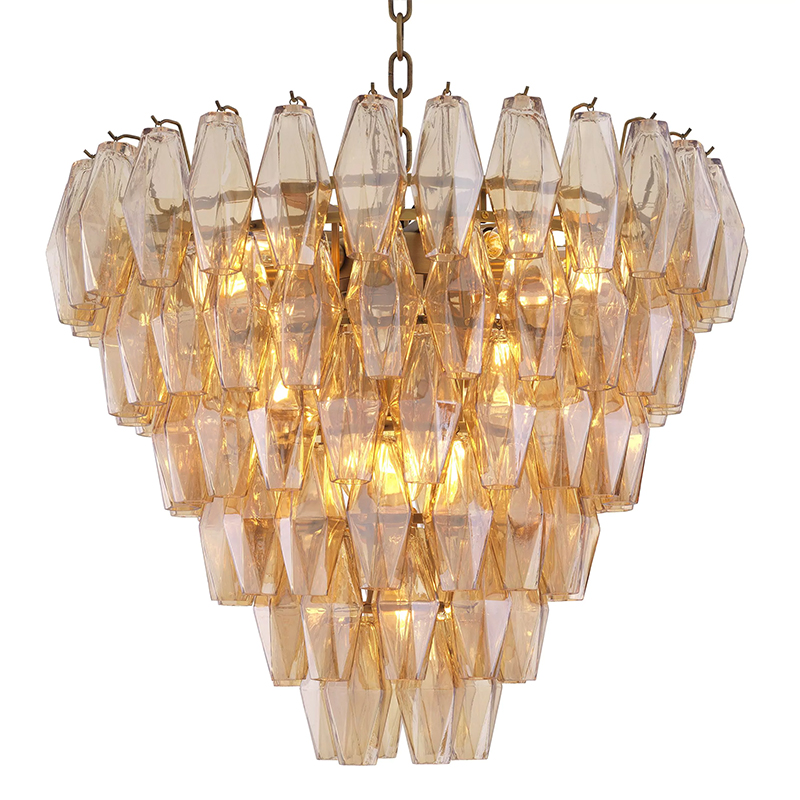 Люстра Eichholtz Chandelier Benini S Amber Янтарный Латунь в Ижевске | Loft Concept 