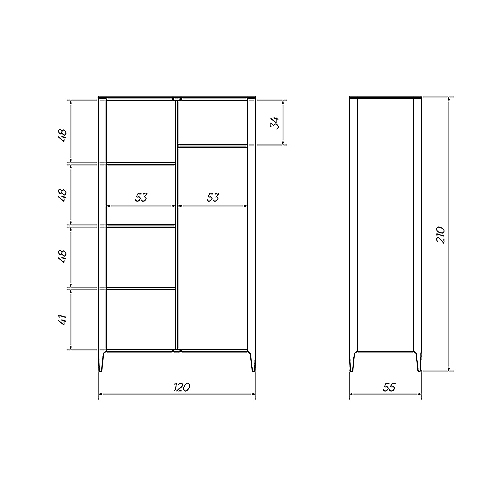 Шкаф двухстворчатый серо-бежевый Type в Ижевске