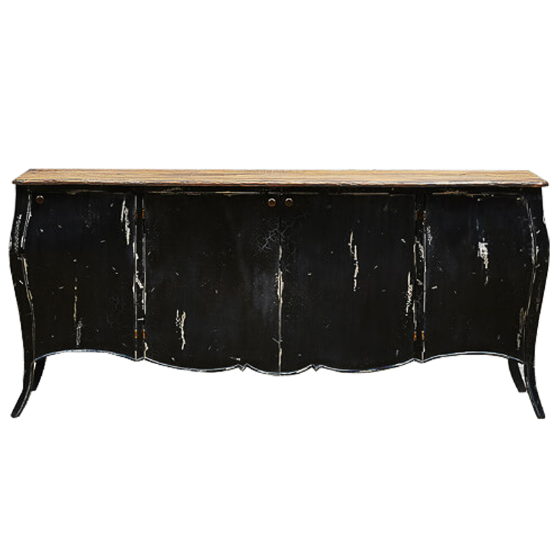 Комод длинный в стиле прованс Black Vintage Commode Черный Коричневый Винтажный черный в Ижевске | Loft Concept 