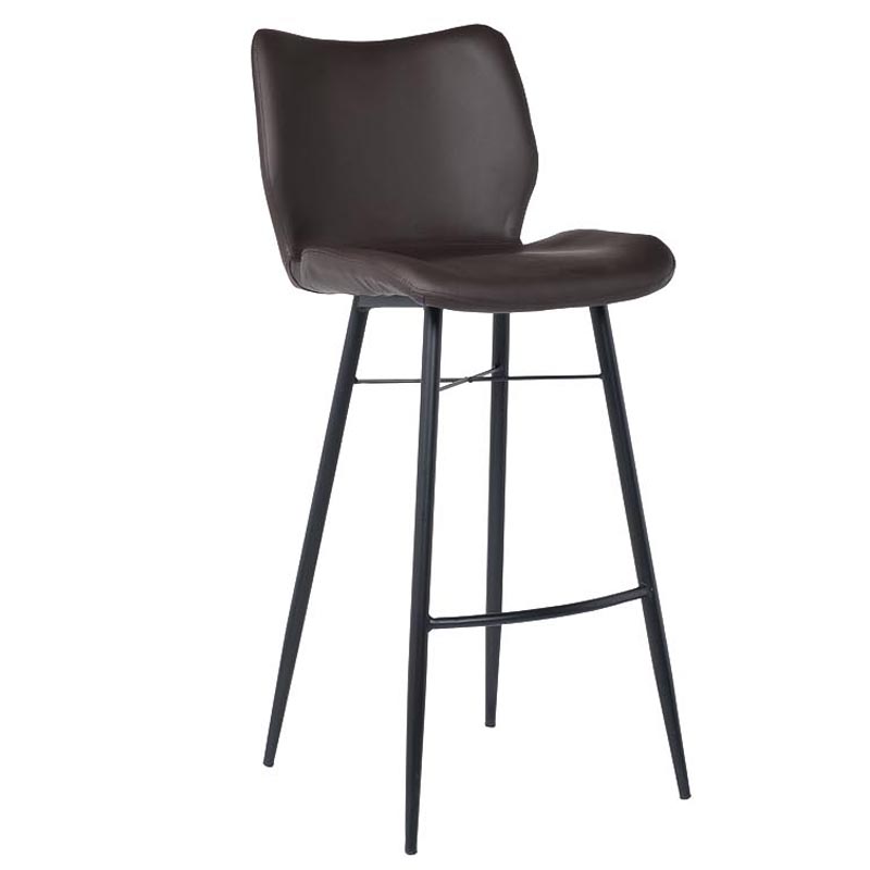 Барный стул Herald Eco Leather Bar Stool Коричневый Черный в Ижевске | Loft Concept 