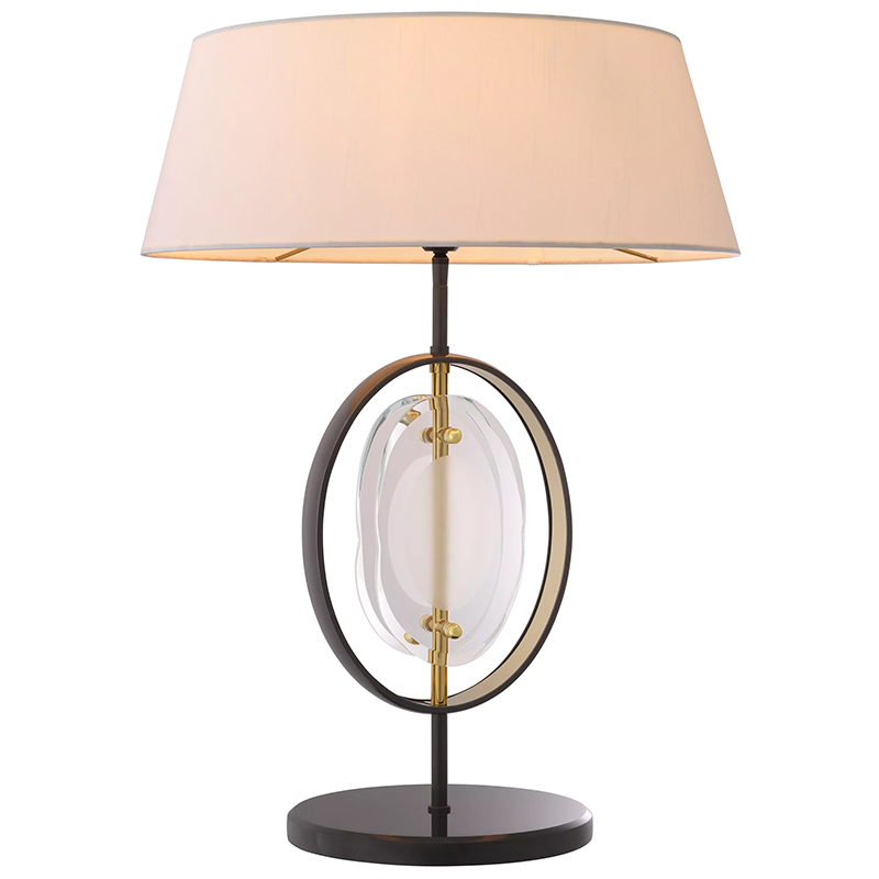 Настольная лампа Eichholtz Table Lamp Vincente Черный Золотой Кремовый Прозрачное Стекло в Ижевске | Loft Concept 