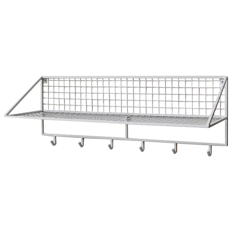 Вешалка с полкой Rhian Industrial Metal Rust Shelf White Белый в Ижевске | Loft Concept 