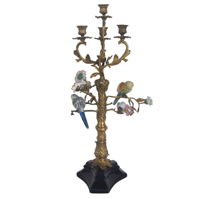 Подсвечник Parrots on a Bronze Tree Candlestick Бронза Мульти в Ижевске | Loft Concept 