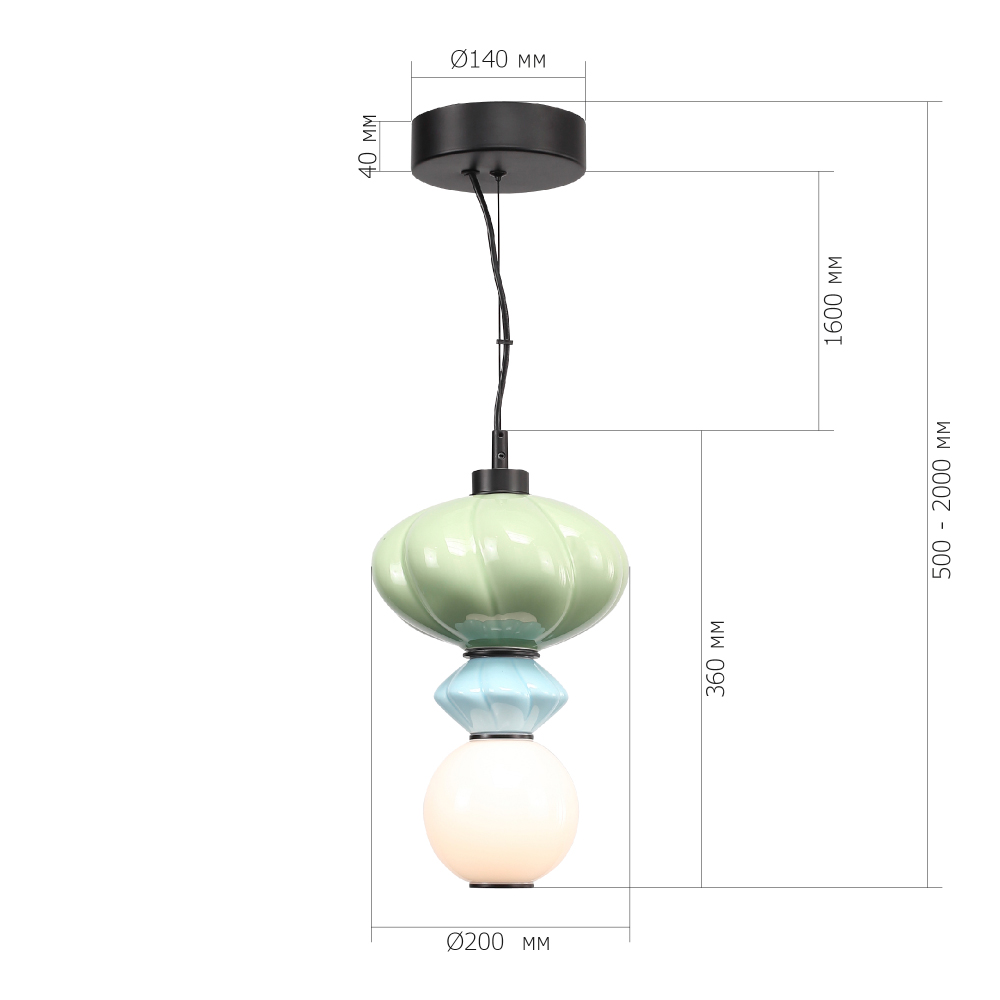 Подвесной светильник фигурный с керамическими элементами Fragrant Light в Ижевске