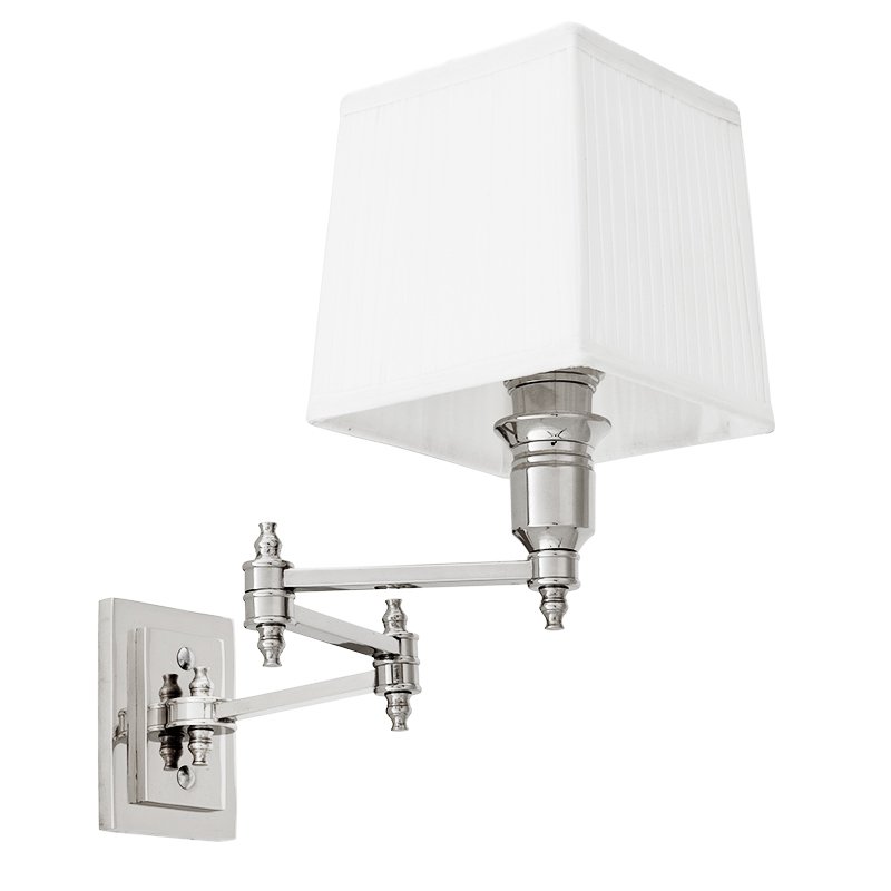 Бра Wall Lamp Lexington Swing Nickel+White Никель Белый в Ижевске | Loft Concept 