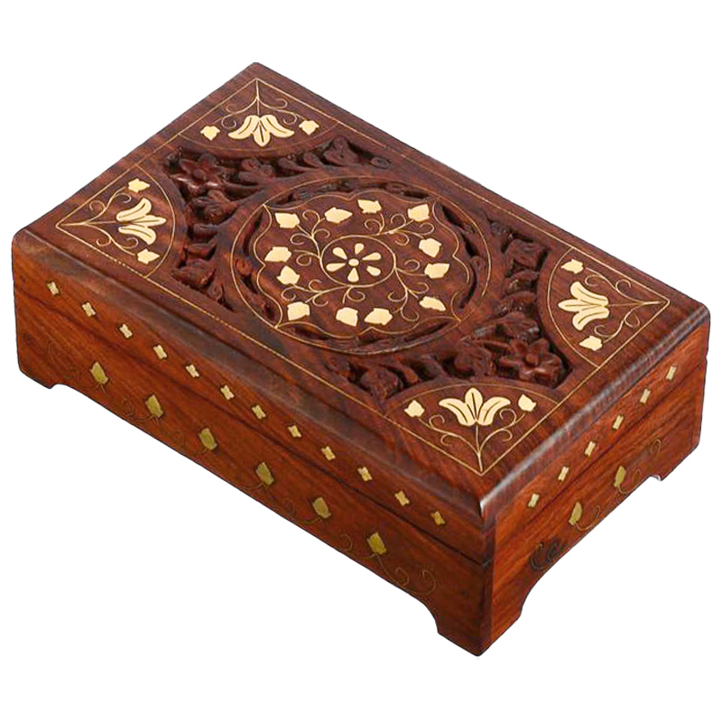 Шкатулка Pallvi Indian Inlay Box Коричневый в Ижевске | Loft Concept 