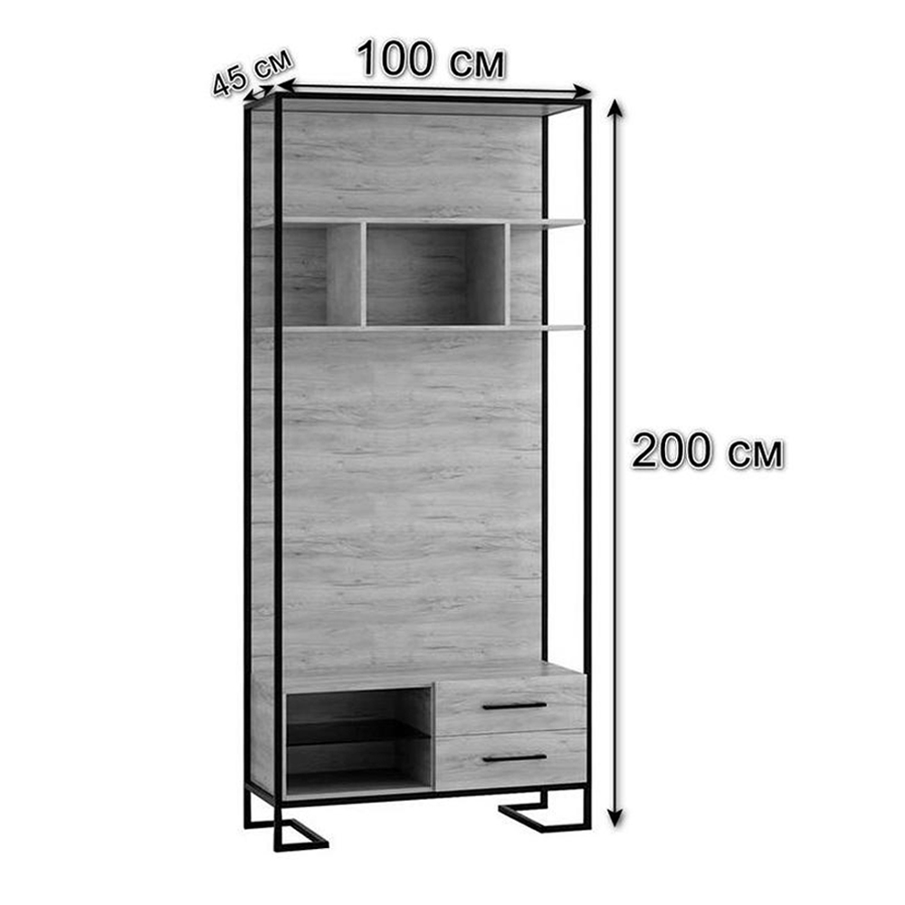 Стеллаж под TV в стиле лофт с открытыми полками и ящиками Urban Style Space в Ижевске