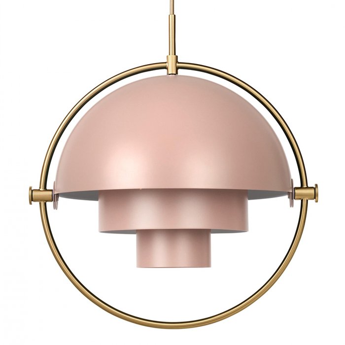 Люстра Louis Weisdorff Gubi Multi-lite Pendant Pink Латунь Дымчатая Роза в Ижевске | Loft Concept 