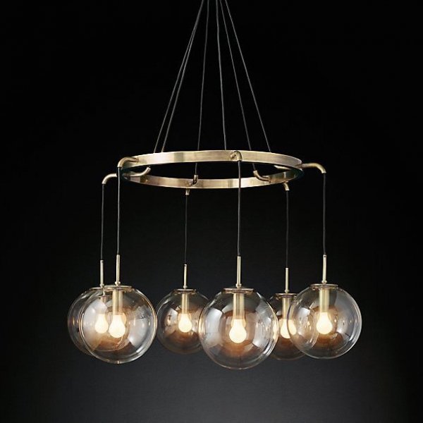 Люстра RH LANGUEDOC Round Chandelier Antique Brass Латунь в Ижевске | Loft Concept 