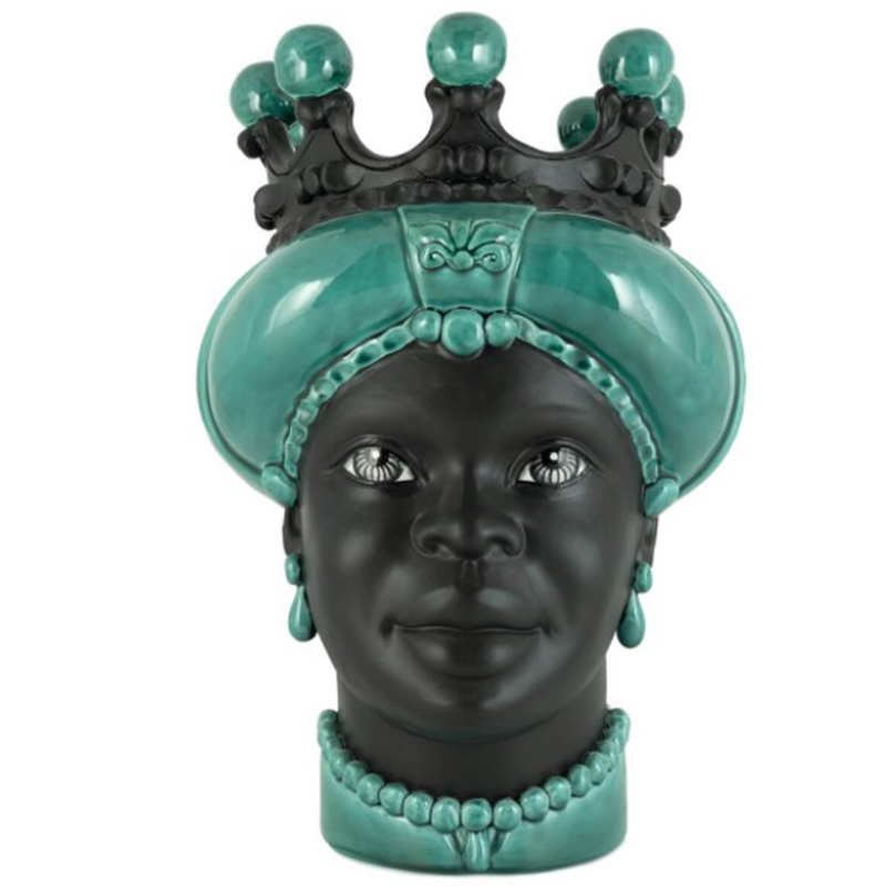 Ваза VASE MORO LADY CROWN DARK green Черный Зеленый в Ижевске | Loft Concept 