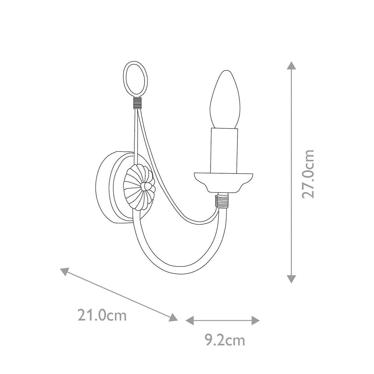 Бра черного цвета с лампой в форме свечи Elstead Lighting в Ижевске
