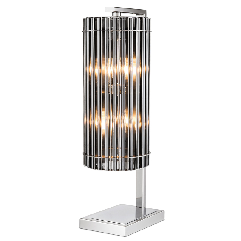 Настольная лампа Eichholtz Table Lamp Pimlico Nickel Никель Стекло Смок в Ижевске | Loft Concept 