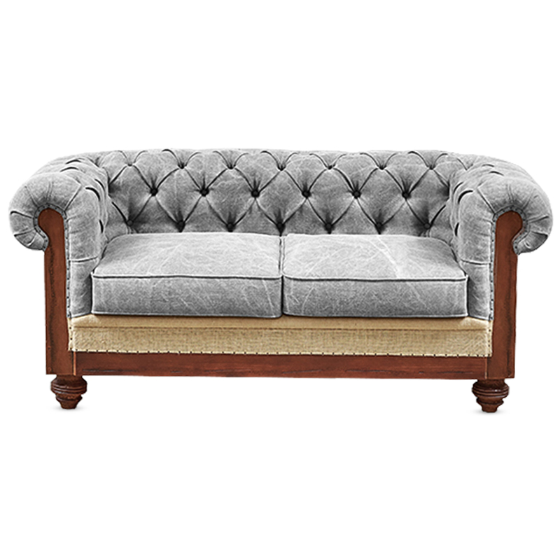 Диван Deconstructed Chesterfield Sofa double Gray Коричневый Бежево-серый Серый в Ижевске | Loft Concept 