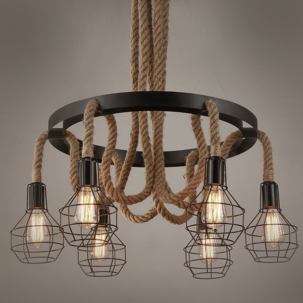 Люстра Loft Rope Chandelier cage VI  в Ижевске | Loft Concept 