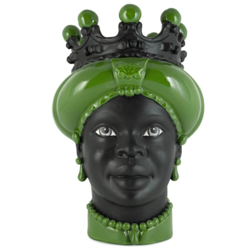 Ваза VASE MORO LADY CROWN DARK light green Черный Зеленый в Ижевске | Loft Concept 