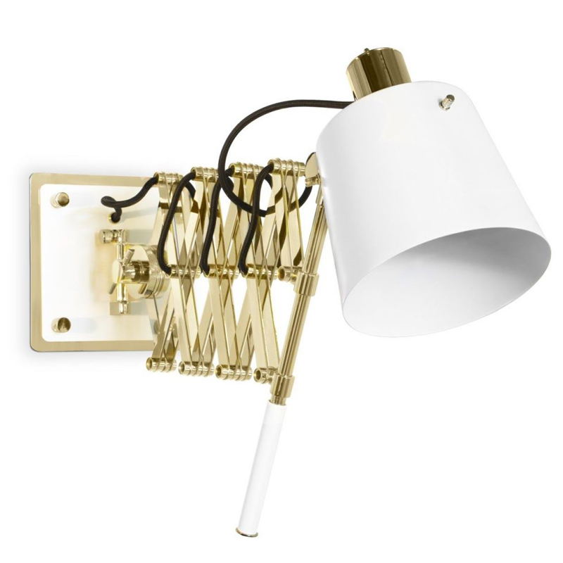 Бра PASTORIUS WALL LAMP White Белый Глянцевое золото в Ижевске | Loft Concept 