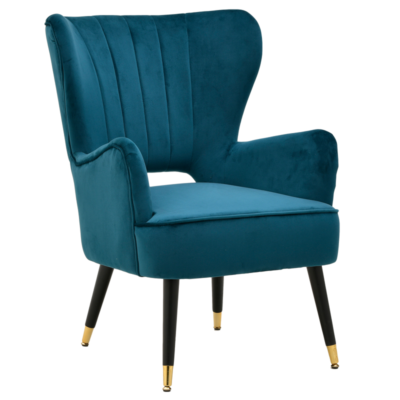 Кресло Drummond Armchairs Blue Морская синь Черный в Ижевске | Loft Concept 