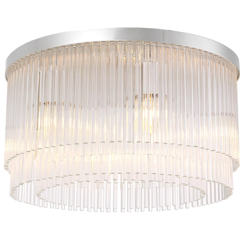 Потолочный светильник Eichholtz Ceiling Lamp Hector Nickel Никель Прозрачное Стекло в Ижевске | Loft Concept 