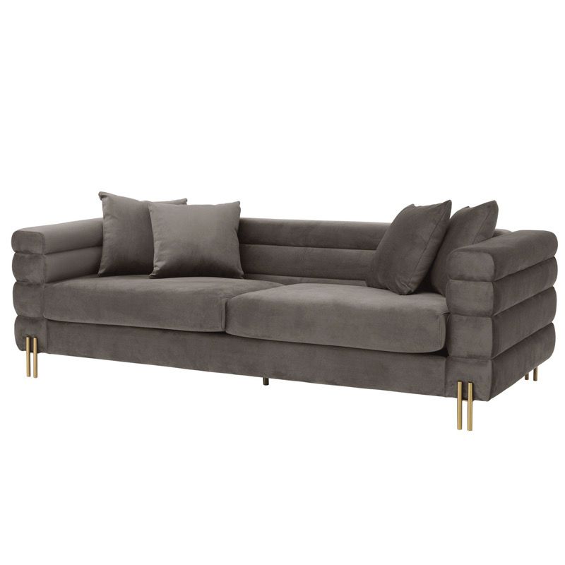 Диван Eichholtz Sofa York grey Серый Латунь в Ижевске | Loft Concept 