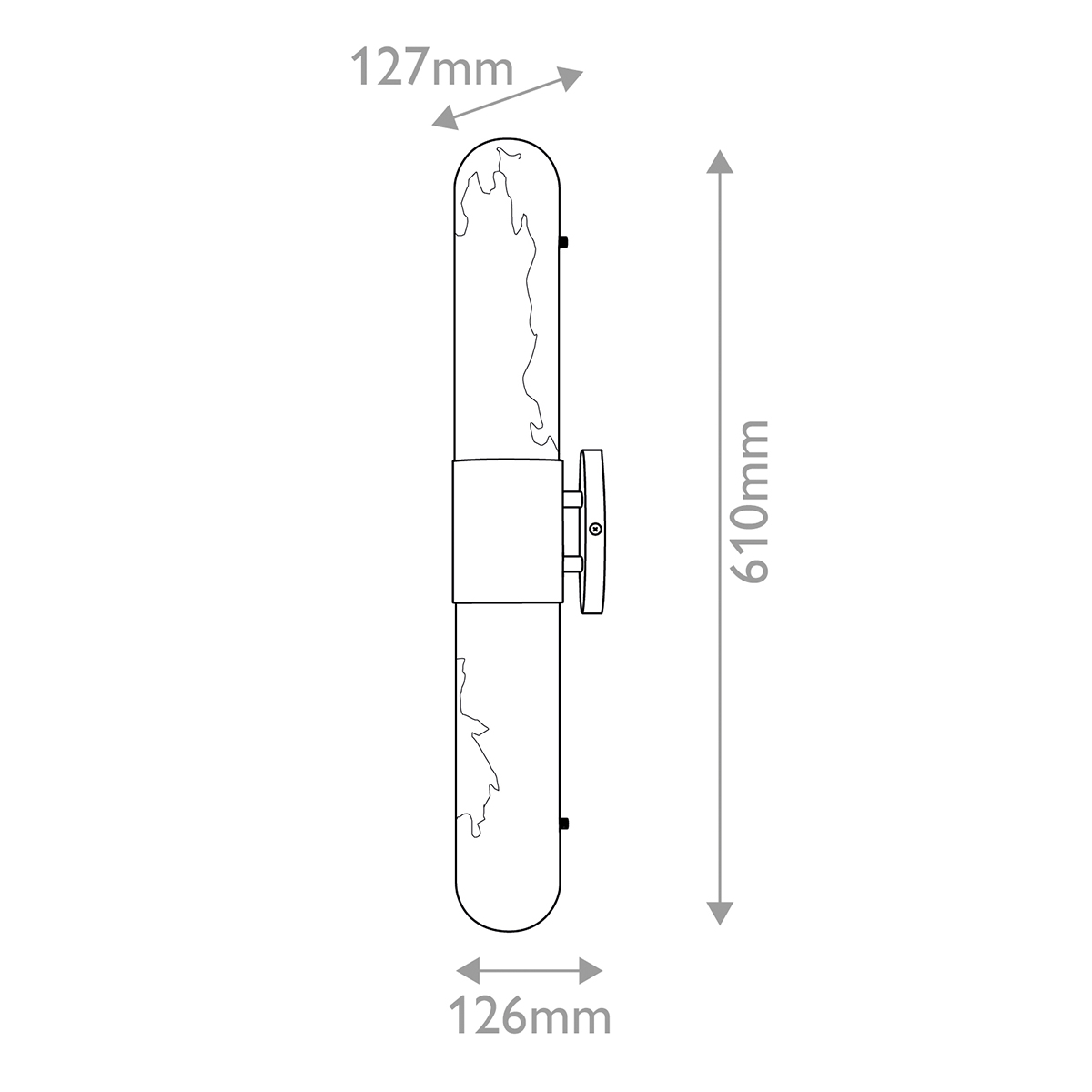 Бра для ванных комнат вертикальное с вытянутым плафоном из алебастра Hinkley в Ижевске
