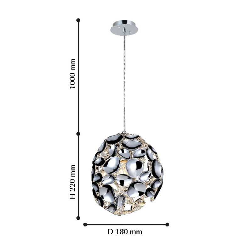 Подвесной светильник цвета хром CLAM в Ижевске