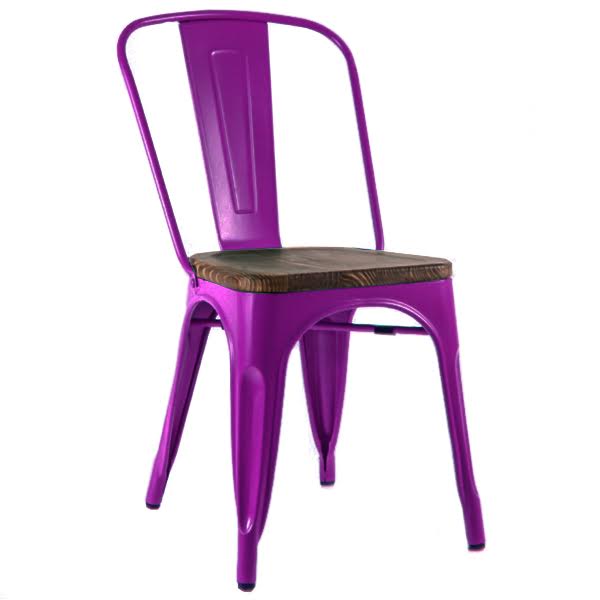 Кухонный стул Tolix Chair Wood Purple Пурпурный Пурпурный Коричневый в Ижевске | Loft Concept 