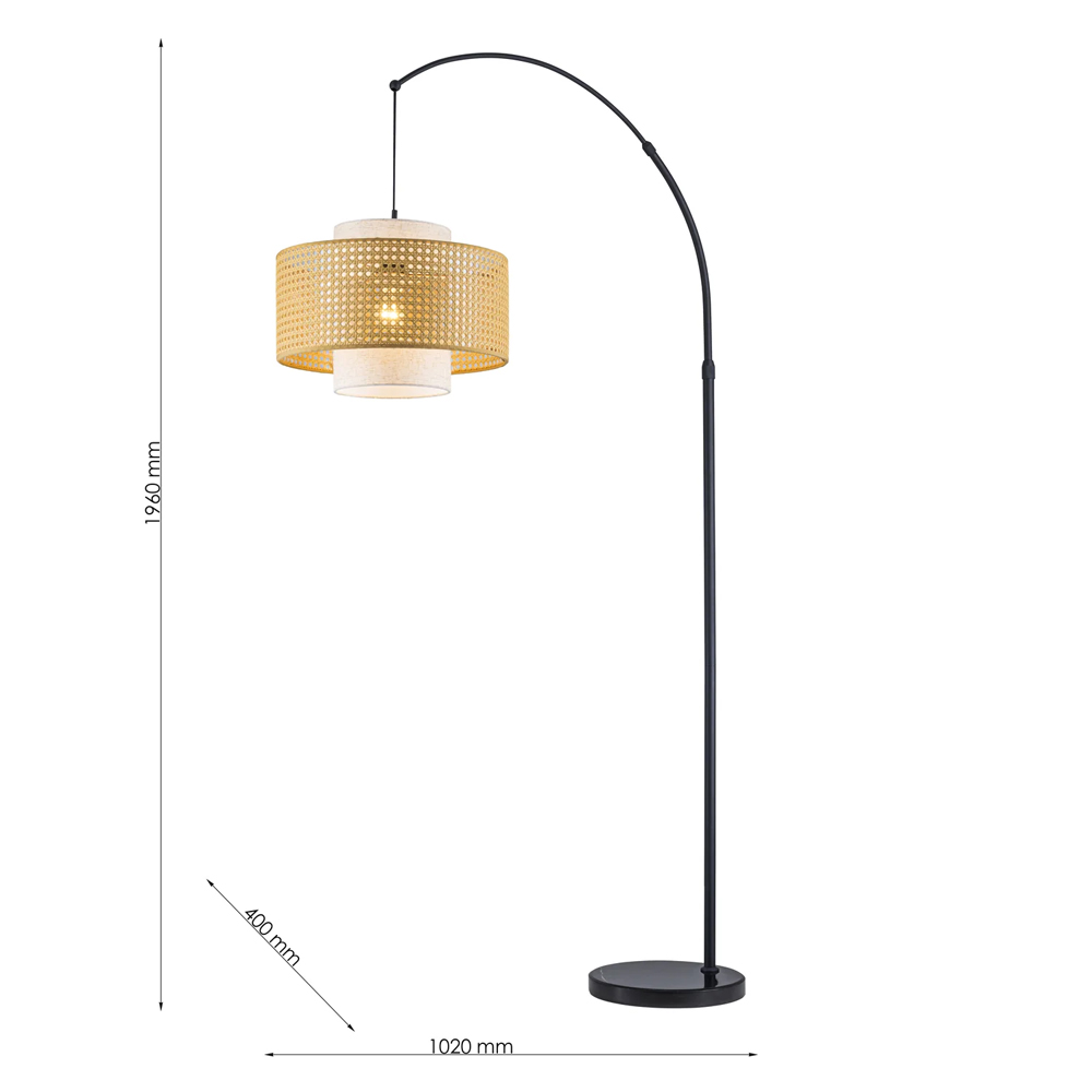 Торшер с декоративным поясом из плетеного бамбука Biuloggicu в Ижевске