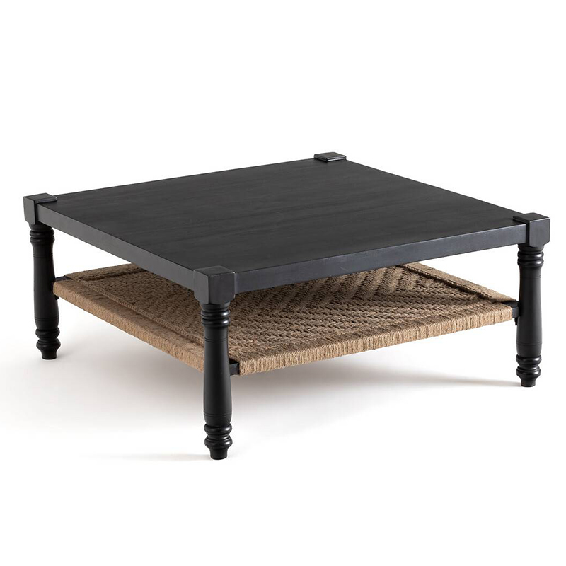 Кофейный стол Didrik Wicker Coffee Table Черный Коричневый в Ижевске | Loft Concept 