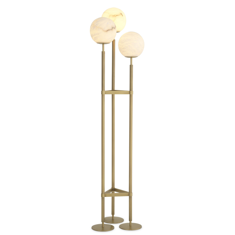 Торшер Eichholtz Floor Lamp Fiori Латунь Белый в Ижевске | Loft Concept 