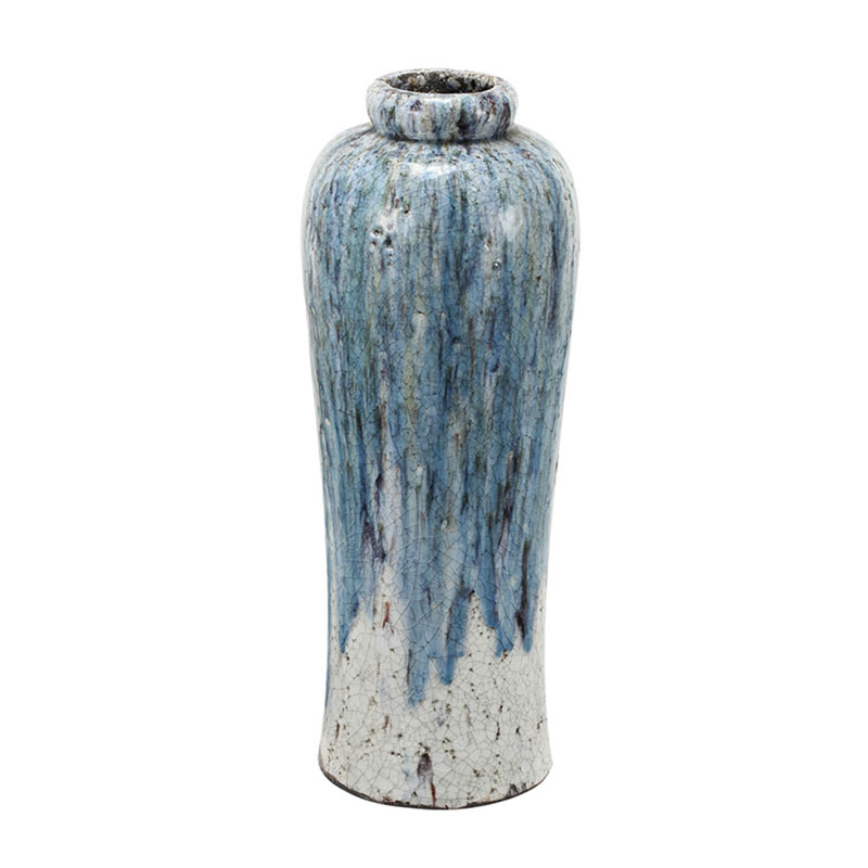 Ваза Terracotta Vase blue-white high Белый Голубой в Ижевске | Loft Concept 