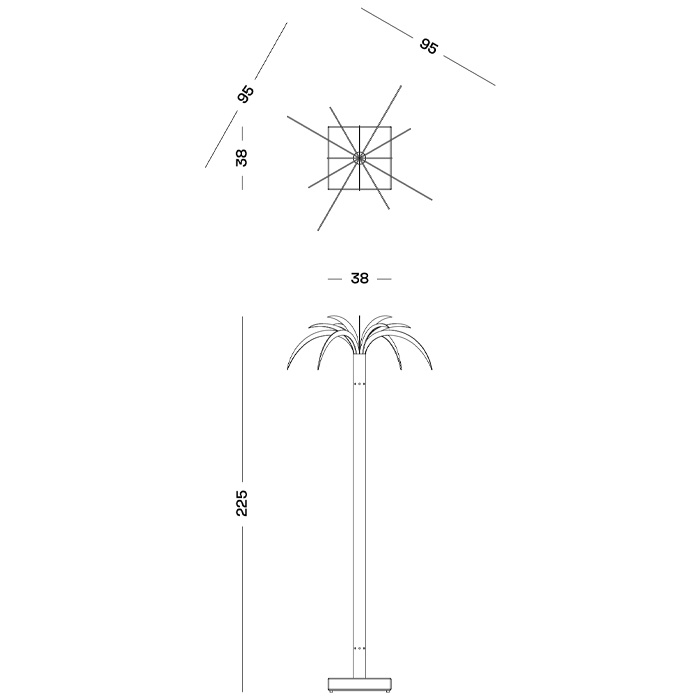 Дизайнерский торшер в виде пальмы Poltronova Sanremo Floor Lamp в Ижевске