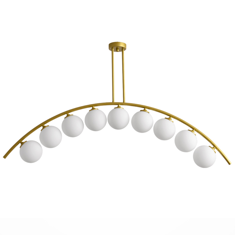 Светильник Ceiling lamp arc and balls Золотой Белое матовое стекло в Ижевске | Loft Concept 