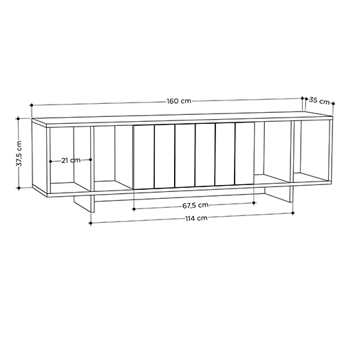 ТВ-тумба с откидной дверцей и 4-мя полками ZITANO TV STAND OAK в Ижевске