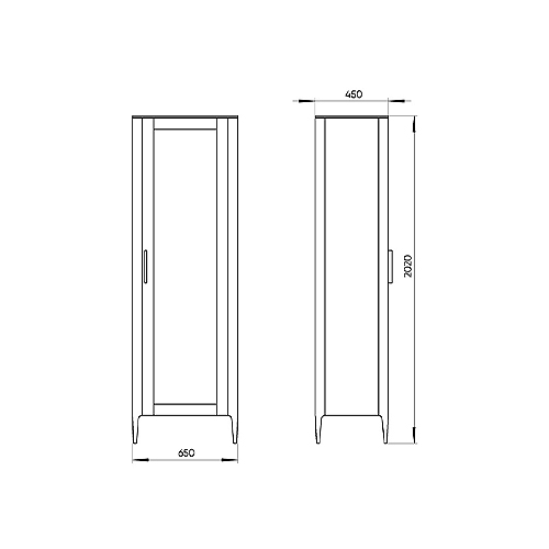 Витрина серая со стеклянной дверью с 4-мя полками и 2-мя ящиками Type  в Ижевске