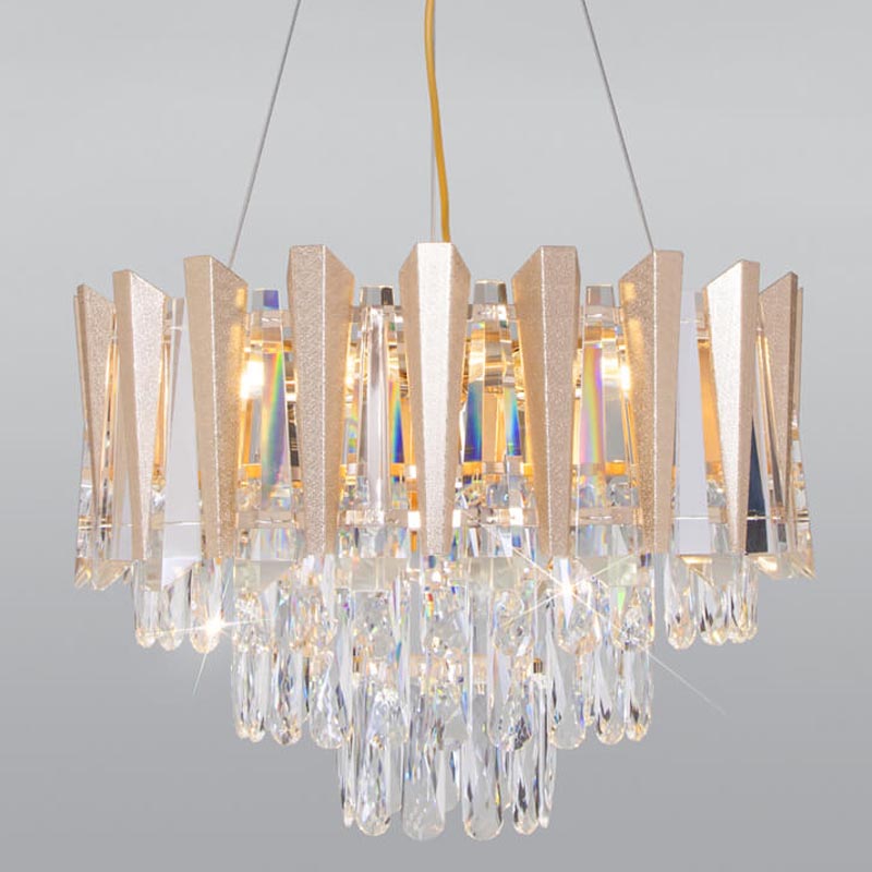 Люстра Crystal Edge Chandelier Прозрачный (Transparent) Золотой в Ижевске | Loft Concept 