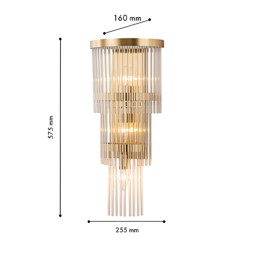 Бра с золотистым основанием и прозрачными трубками Nembus в Ижевске