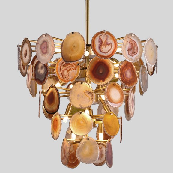 Люстра MARJORIE SKOURAS BEBE CHANDELIER AGATE natural Золотой в Ижевске | Loft Concept 