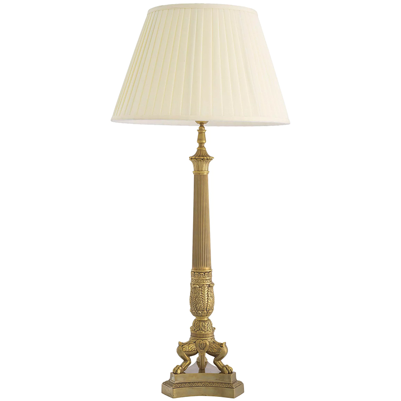 Настольная лампа Eichholtz Table Lamp Marchand Brass Латунь Винтажная латунь Кремовый в Ижевске | Loft Concept 