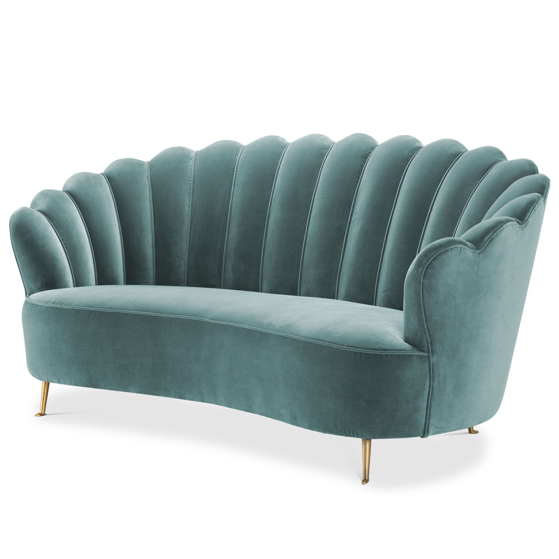 Диван Eichholtz Sofa Messina Turquoise Бирюзовый Латунь в Ижевске | Loft Concept 