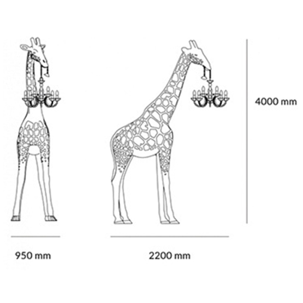 Торшер черный жираф в натуральную величину Giraffe Lamp large size в Ижевске