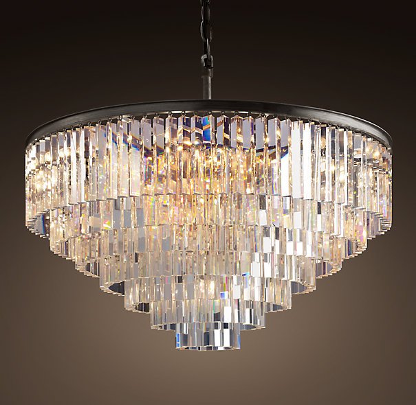 Люстра RH 1920s Odeon Clear Glass Fringe Chandelier - 80, 110 Черный в Ижевске | Loft Concept 