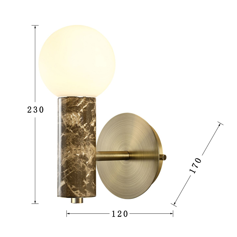 Бра с декором под коричневый мрамор Shaw Marble в Ижевске