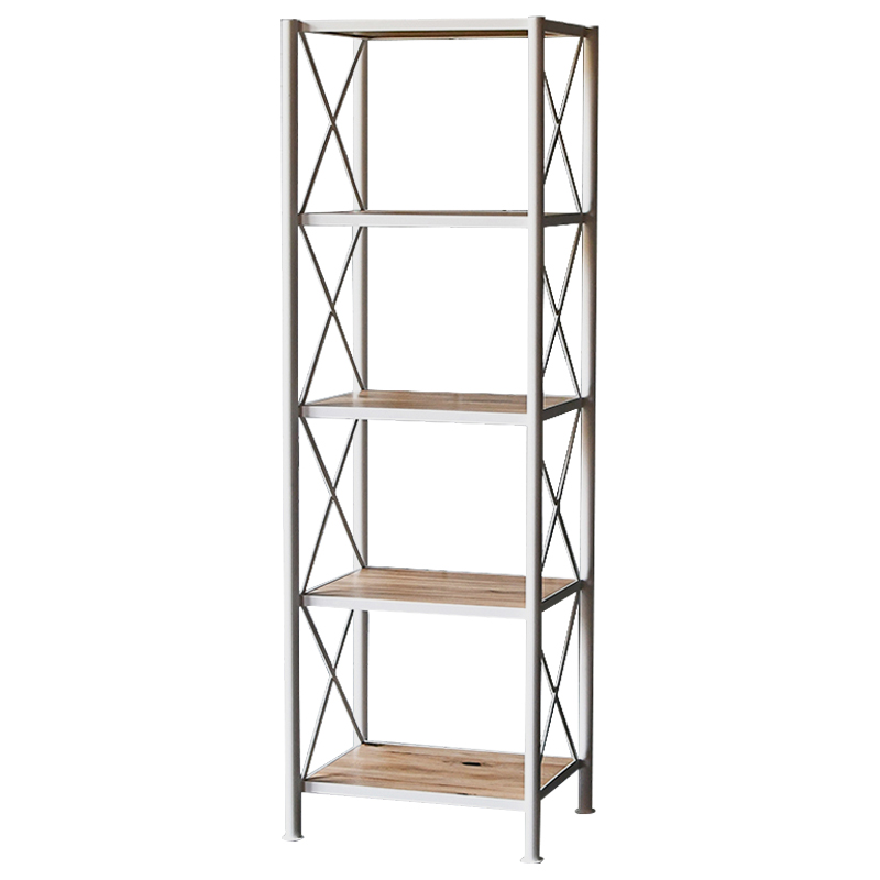 Стеллаж Pheobe White Industrial Metal Rust Rack Белый Древесина в Ижевске | Loft Concept 