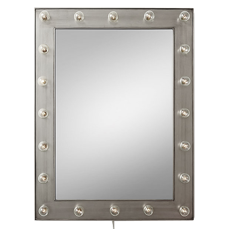 Зеркало с подсветкой Restoration Hardware ILLUMINATED Mirror Pewter Никель Сатин в Ижевске | Loft Concept 