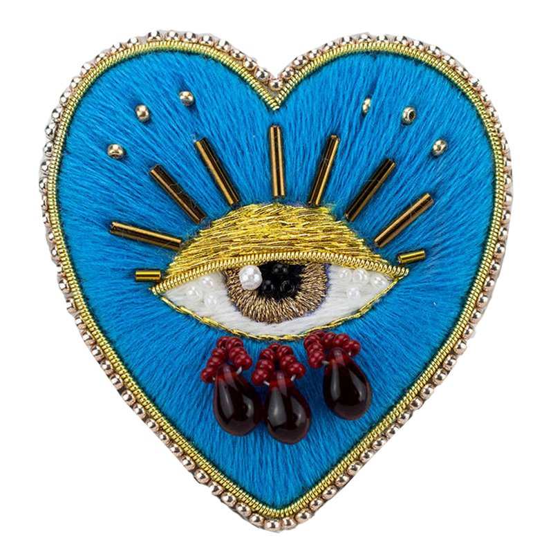 Авторская Брошь Синее Сердце Королевы Brooch Blue Heart Queen Синий в Ижевске | Loft Concept 