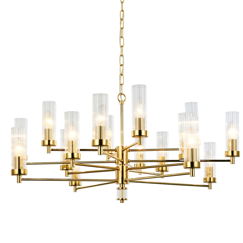 Люстра Jeanette Chandelier Gold 85 Глянцевое золото Прозрачный в Ижевске | Loft Concept 